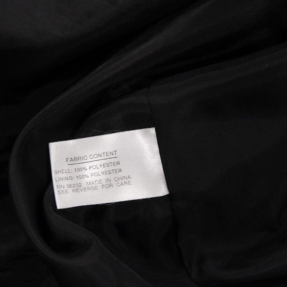 Gallery Womens Long Sleeve Button Black Trench Coat Jacket Size 10P Polyester - Picture 6 of 11
